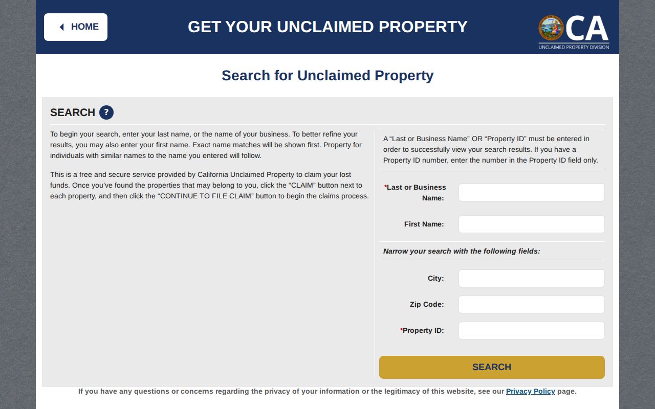 Bellflower people search with California unclaimed property records