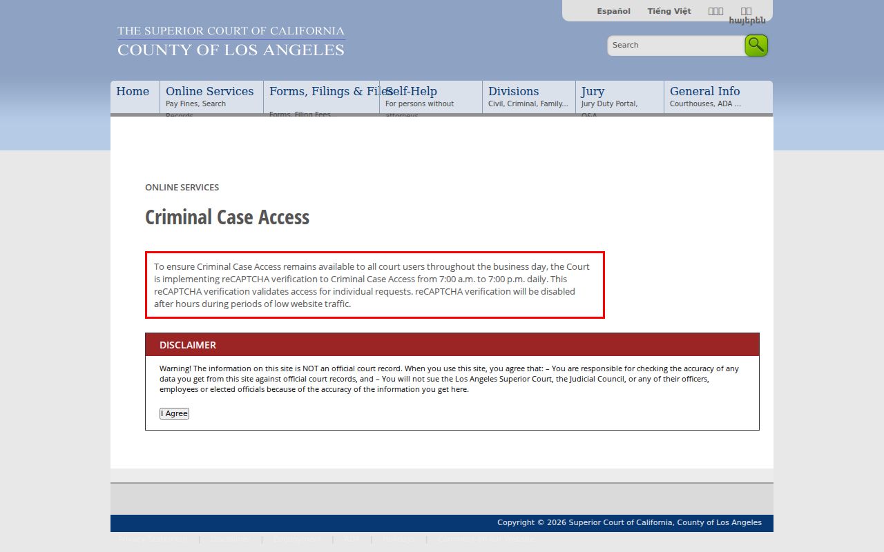 Bellflower people search with LASC criminal case summary