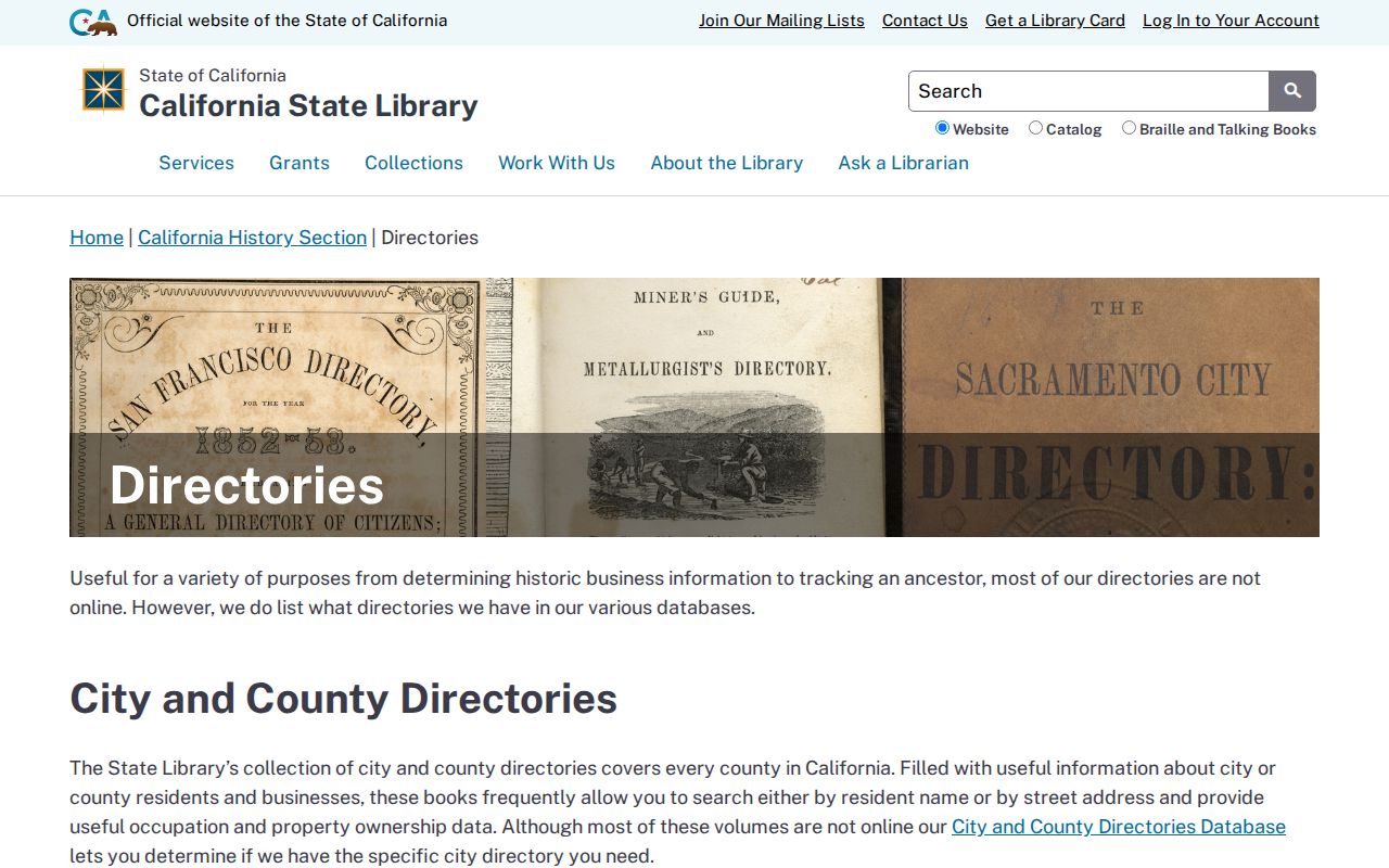 Bellflower people directories California State Library city directories