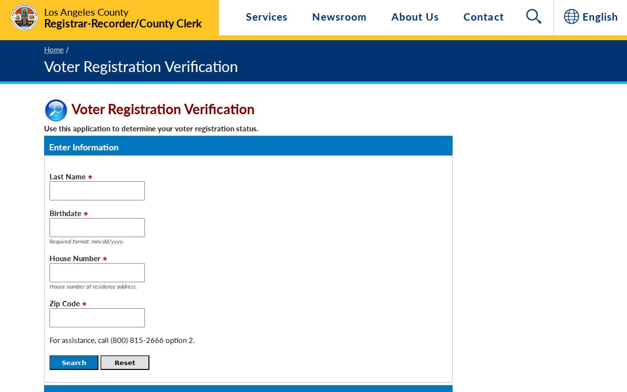 Bellflower voter registration records LA County voter status lookup