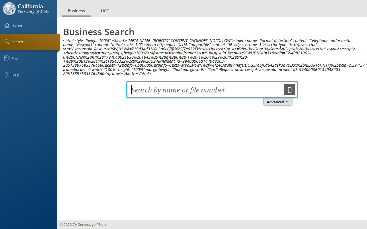 Bellflower voter registration records California Secretary of State search page